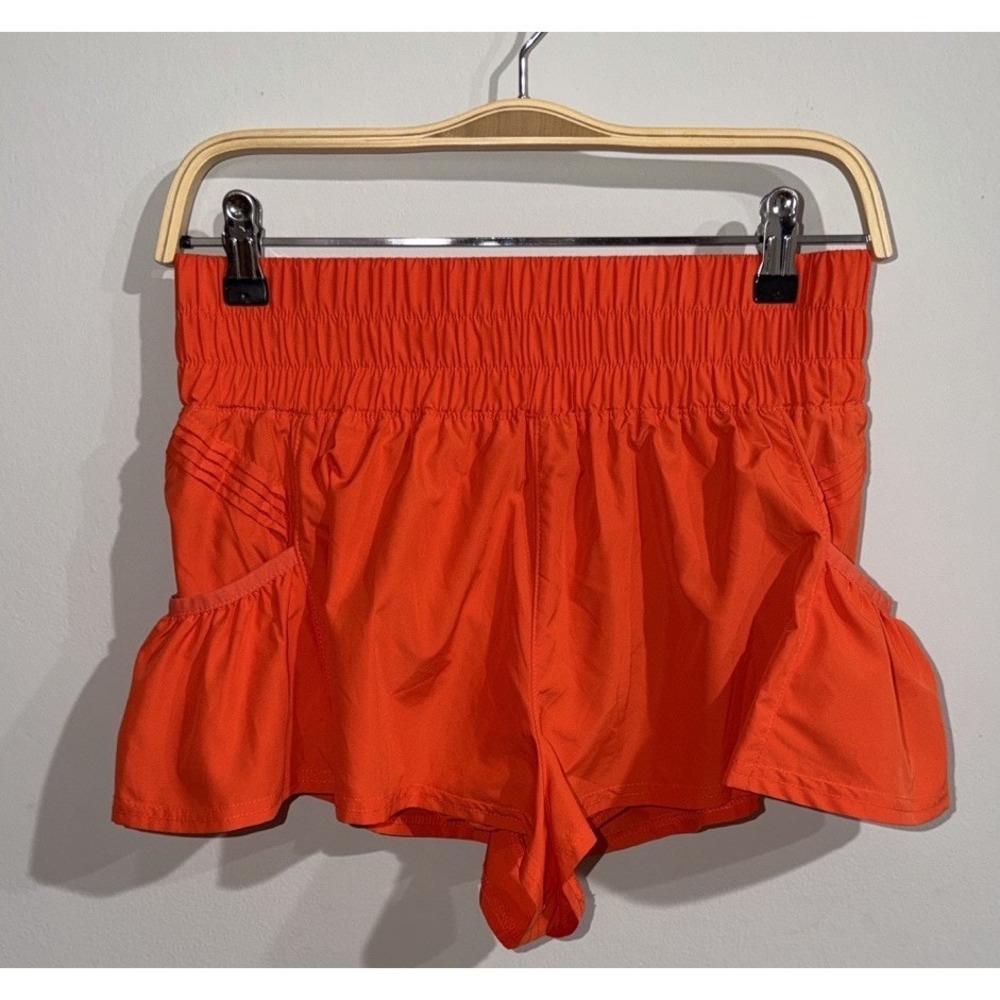 Free People Women Small FP Movement Get Your Flirt On Orange Pull On Shorts - Picture 6 of 16
